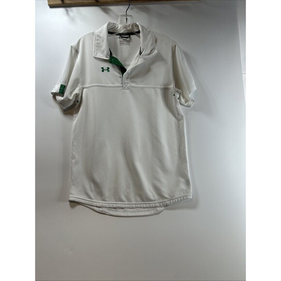 Under Armour Heatgear White Golf mens Polo Golf Shirt Size XS Oregon Ducks - Picture 9 of 9